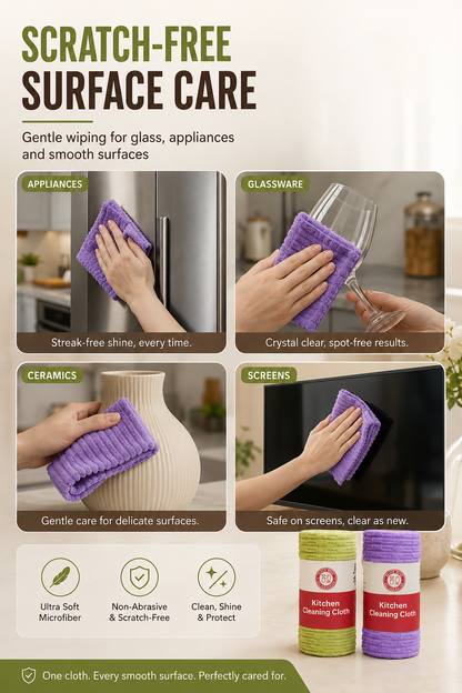 🍃 Bamboo Fiber Cleaning Cloth Roll – Thick Absorbent Tear-Off Kitchen Towels for Grease, Spills & Everyday Cleaning