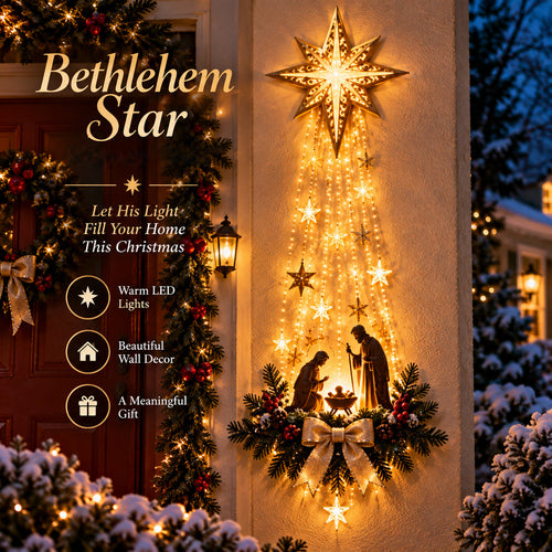 ✨Last Day 49% OFF✨✝️ Bethlehem Star – Lighted Nativity Wall Decor