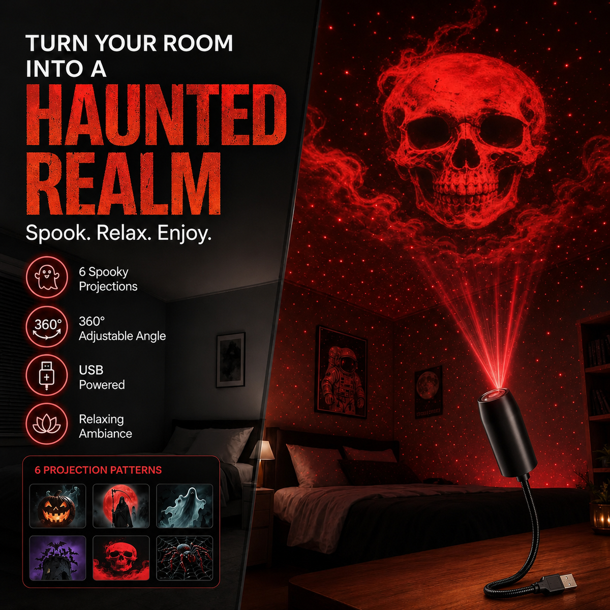 ✨Plug-&-Play HD Christmas Projector – 6 or 10 Festive Scenes