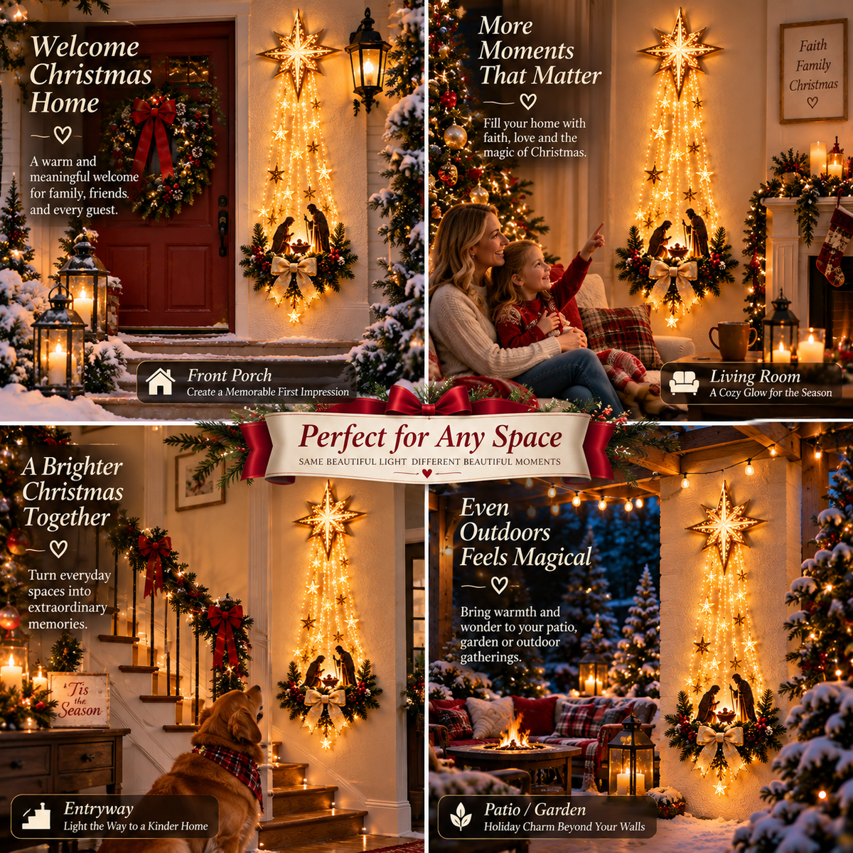✨Last Day 49% OFF✨✝️ Bethlehem Star – Lighted Nativity Wall Decor