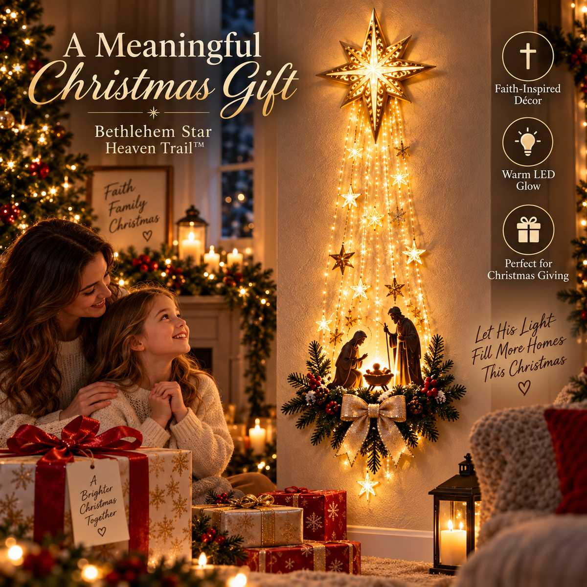 ✨Last Day 50% OFF✨✝️Lighted Bethlehem Star Christmas Wall&Porch Decor
