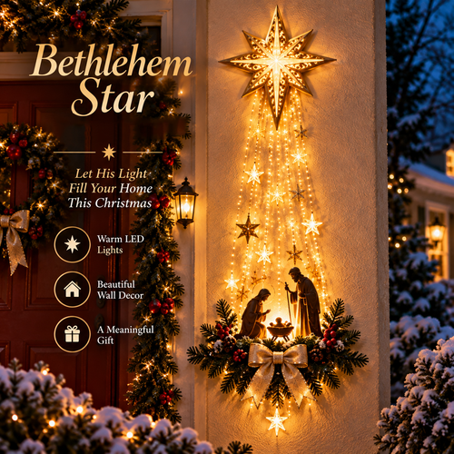 ✨Last Day 50% OFF✨✝️Lighted Bethlehem Star Christmas Wall&Porch Decor
