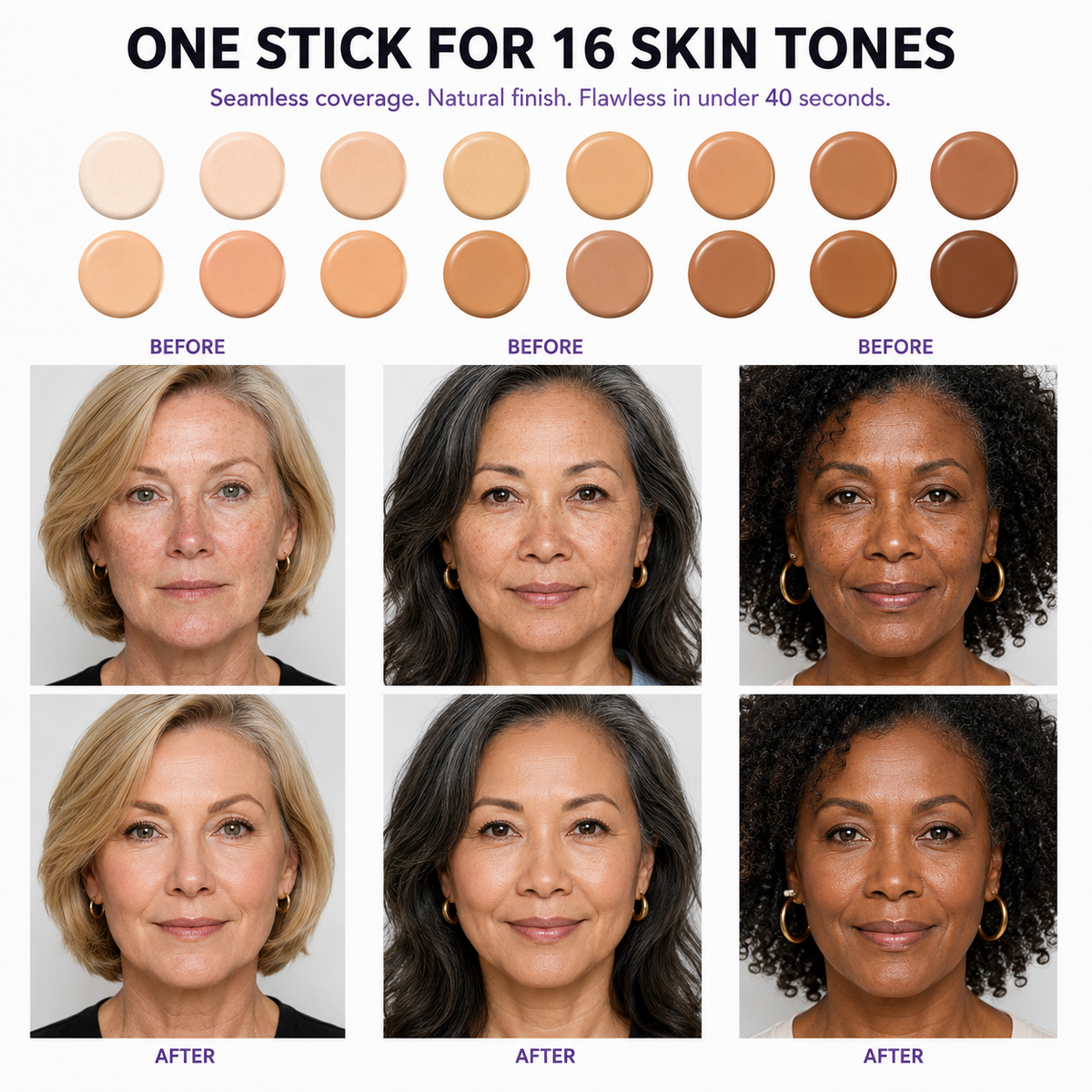 Foundation color developing as it is blended